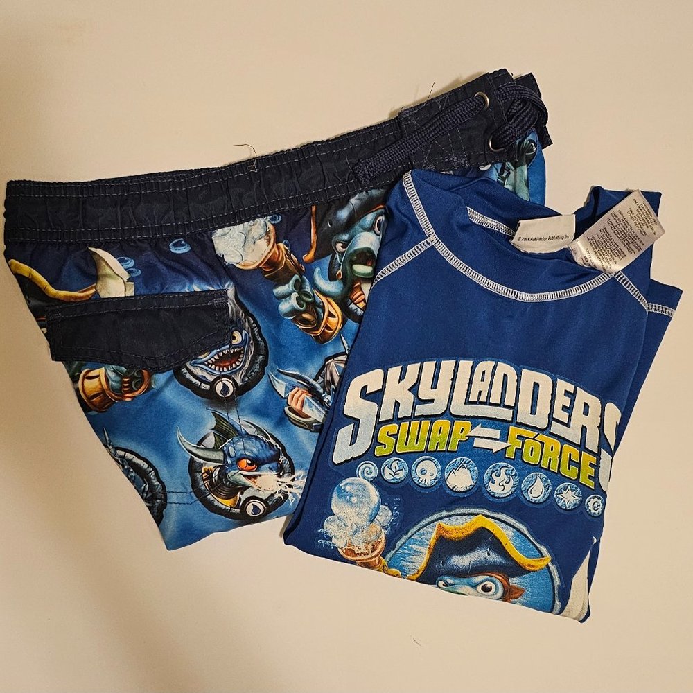 Skylanders - swim trunks and rash guard